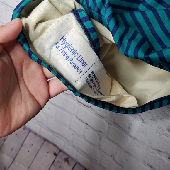 Penbrooke Striped Blue One Piece Plus Swimsuit - Picture 4 of 7